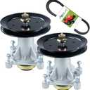 2 Pack 587819701 Spindle Assembly Kit with 197473 Pulley 592855001 Belt Replaces 187281 532187292 587820301 587253301 532192870 21549012 for Craftsman 42 YT3000, Husqvarna 42 YTH18542 Tractors