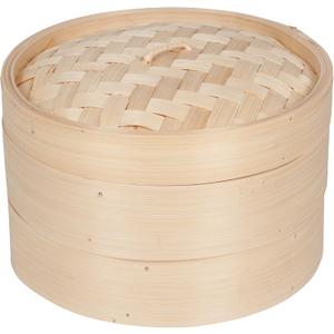 Trademark Innovations Bamboo Steamer - 3 Piece - 10 Inch Diameter