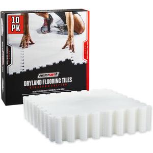 HockeyShot All-Star Dryland Flooring Tiles 10 Pack, 18x18, White - Build Your Own Year-Round Hockey Training Surface, Versatile, Durable, Easy Install, Made in Canada.