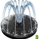 SZMP Solar Fountain for Bird Bath Spraying Water on Cloudy Day, Solar Water Fountain Pump Outdoor Garden 3.5W Black Glass Panel with 2000mAh Battery Replaceable Nozzles