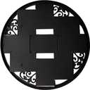 MKUN 4x6 Wall Collage Picture Frames 4X6- Round Circular Wall hanging Picture Photo Collage Frame with Leaf Decoration, 9- Opening (Black)