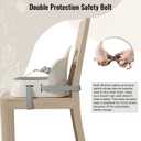UBRAVOO Baby Booster Seats, Toddler Booster Seat for Dining Table with Adjustable Straps, Portable Compact Portable Baby Chair for Dining and Travel (Khaki)