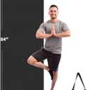 CAMBIVO Yoga Mat for Women and Men, Extra Long and Wide Exercise Mat(72"x48"/84"x30"), Large Non Slip Workout Mat for Yoga, Pilates, Fitness, Barefoot Workouts, Home Gym Studio (Black)