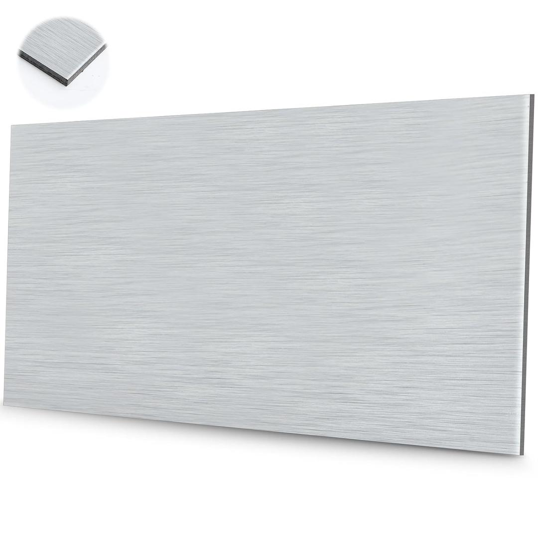 Blulu 1 Pcs Aluminum Composite Sheet, 1/8" Thick Plate, Silver, 36"x72"