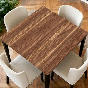 ARTSGOO Square Fitted Tablecloth with Elastic Edge Design Table Cover Waterproof Stain-Resistant Wipeable Table Cloth for Kitchen Dining Picnic Patio Outdoor Party Wooden 54x54 Inch