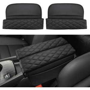 INTGET Car Center Console Armrest Cover for Nissan Rogue Accessories 2021-2026 2022 2023 2024 2025 Leather Arm Rest Box Lid Middle Console Seat Cover Protector (Black Cushion Texture, 2021-2026)