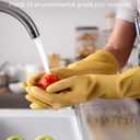 Rubber Gloves on Dishwashing Cleaning 3 or 6 Pairs,Kitchen Dish Gloves, Reuseable, (6,Large)