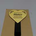 Sister Heart Shaped Memorial - Gold plaque mounted onto a black stake
