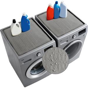 2 PCS Washer and Dryer Top Protector, 25.6''x 23.6'' Silicone Covers Mat for Washer and Dryer Top, Waterproof Anti-Slip Dust-Proof Dryer Mat for Top of Home Kitchen Laundry