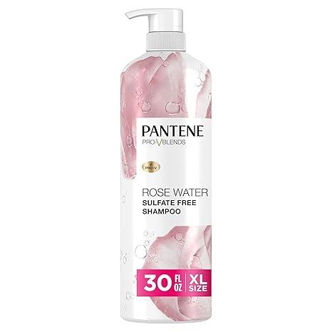 Pantene Sulfate Free Rose Water Shampoo, Soothes, Replenishes Hydration, Safe for Color Treated Hair, Nutrient Infused with Vitamin B5 and Antioxidants, ProV Blends, 30.0 oz