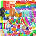 Fidget Toys, 160 Pack Party Favors for Kids 8-12 4-8, Sensory Toys Bulk Autism Autistic, Treasure Box Toys for Classroom, Stocking Stuffers, Goodie Bag Stuffers, Christmas Birthday Gifts Prizes