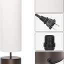 3 Way Dimmable Touch Control Table Lamp, Bedside Table Lamp with Dark Brown Base, Modern Nightstand Lamp with Beige Shade, Simple Night Light for Bedroom Living Room Home Office, 9W LED Bulb Included