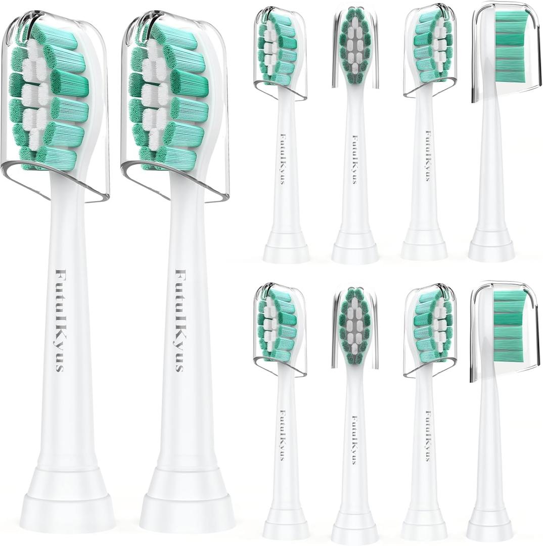 Toothbrush Replacement Heads for Philips Sonicare Plaque Control Click-on Electric Toothbrush Handles, 10 Pack Refill Brush Heads, White