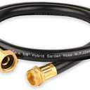 Hybrid Garden Hose 10FT - 5/8" Heavy Duty Flexible Rubber Hose with GHT Brass Fittings - UV-Resistant Leak-proof Ideal for Lawn & Outdoor Use