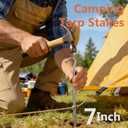 Metal Tent Stakes Heavy Duty 7 Inch Camping Tarp Stakes for Outdoor 20 Pack Garden Edging Fence Hook Metal Ground Stakes for Camping Shelters Tarp Tent Spikes for Canopies Aluminum Tent Stakes