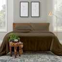 Cosy House Collection Luxury Duvet Cover Set 3-Piece - Blend of Rayon Derived from Bamboo - Ultra Soft Bedding - Zippered Comforter Protector, Includes 2 Pillow Shams (King/Cal King, Chocolate)