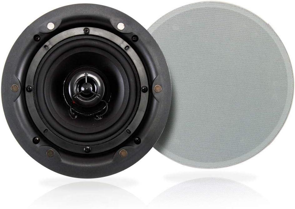 Pyle Ceiling and Wall Mount Speaker - Wireless Bluetooth 5.25 Dual 2-Way Audio Stereo Sound Subwoofer Kit with, 240 Watts, in-Wall & in-Ceiling Flush Mount for Home Surround System - Pyle PWRC55BT (5.25 Inch / 240W)