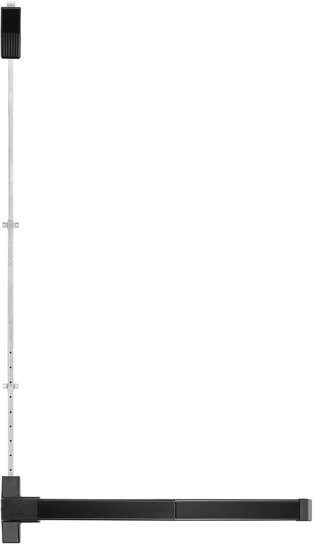 BEAMNOVA Vertical Rod 27.5 Inch Door Panic Bar Exit Device Commercial Door Push Bar Lock Set Gate Roller Strike Plate End Cap Emergency Accessories Metal Parts, Black