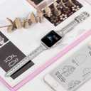 Wearlizer Thin Glitter Leather Compatible with Apple Watch Leather Bands Women 38mm 40mm 41mm 42mm 44mm 45mm 46mm 49mm for iWatch Series 11 10 9 8 7 6 5 4 3 SE/Ultra 3 2 1 Slim Bling Glistening Strap