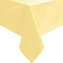 Hiasan Light Yellow Rectangle Tablecloth - Waterproof Washable Polyester Fabric Table Cloth for Buffet Dining Birthday Party Wedding, 54 x 80 Inch