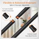 STARLATTA 2 Pack Shower Curtain Rods:43-78 Inch No Drilling Tension Rods, 1" Diameter Heavy Duty Adjustable, Stainless Steel Rust-Proof Spring Anti-Slip Curtain Rod for Bathroom (Black,78'')