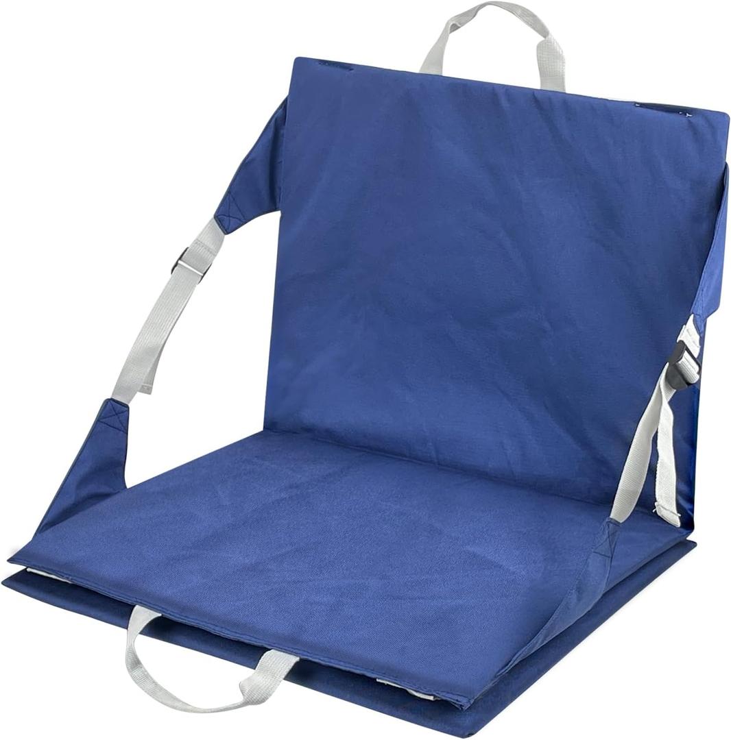 Sutekus Stadium Seat Cushion Waterproof Nylon Portable Bleacher Cushion Ultralight Seat Padding with Back Support for Sports Fishing Kayaks Camping (L)