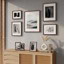 18x24 Picture Frame, Solid Walnut Wood Frame with Mat for 16x20 Photo