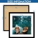 Hongkee 20x20 Frame Set of 4, 20 x 20 Black Wood Style(Mat 16x16), 20X20 in