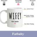 Fatbaby Hubby Wifey Est 2026 Couple Coffee Mug, Bridal Shower Engagement Wedding Anniversary Valentines Day Gifts For Couples Newlywed Husband Wife His Her Tea Cup 11 OZ