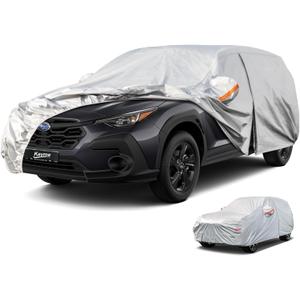 Kayme 6 Layers SUV Car Cover Waterproof All Weather, Outdoor Full SUV Cover Rain Sun UV Protection, Universal Fit for Subaru Crosstrek, Jeep Liberty Compass, Kia Soul Sportage (Up to 181 inch) (Aluminum-Silver)