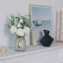 Faux Flowers with Vase,Artificial Silk Roses in Vase, Fake Plant Eucalyptus Flower Arrangement for Home Office Farmhouse Bathroom Dining Table Centerpiece Decorations Coffee Table Decor (White)