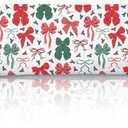 Red and Green Christmas Bows 20x54 Body Pillow Cover, Preppy Girly Christmas Room Decor, Vintage Xmas Coquette Bow Decorative Long Pillow Cases for Bed Couch (Multicolor9)