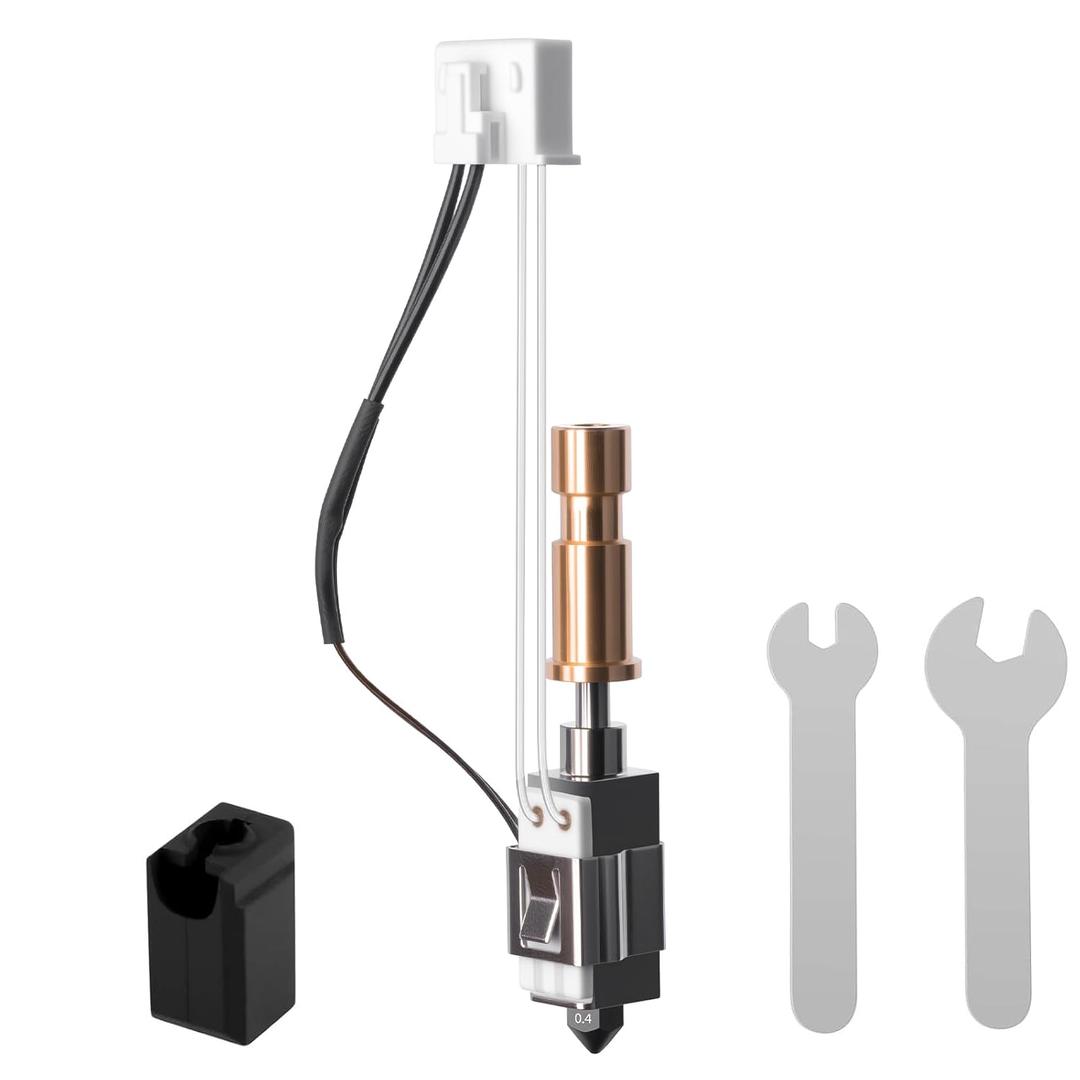 Upgrade Kobra S1 Ceramic Hotend,0.4mm Hardened Steel Nozzle+Heating Block Integrated Structure Hot End Replacement with Silicone Sock Compatible with Anycubic Kobra S1/S1 Combo 3D Printers