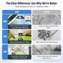 Clear Tarps with Metal Grommets, Heavy Duty Waterproof,14 Mil Vinyl,10×10FT, Clear Tarps-10x10FT