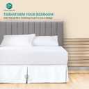 Premium King Size Bedskirt 800TC 100% Egyptian Cotton White Bed Skirt King Size 18" Drop Length, Tailored Fit, Elegant Pleated Style - White