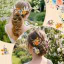 Thiccywoov 6 Pcs Flower Hair Clip, Boho Bride Floral Hair Pin Wedding Flower Accessories for Women International Women's Day Mother's Gifts Flamenco Dancer Bridal Wedding Party Supplies Decor