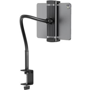 Tablet Stand for Desk, Gooseneck iPad Holder Clamp Mount, 360 Adjustable Arm Mount for iPad Pro/Air/Mini, Kindle Fire, Galaxy Tabs, 4.7"-13.5" Tablets, for Kitchen, Work, Video Call, Bed