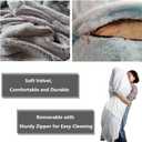 Big Huge Giant Bean Bag Chair for Adults, (No Filler) Bean Bag Chairs in Multiple Sizes and Colors Giant Foam-Filling Required- Machine Washable Covers, Double Stitched Seams (Snow Gray,6FT)