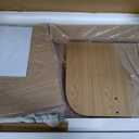 Small Oval Coffee Table, Oak Veneer Top with Solid Legs, Natural, 39.3 inches x 23.6 inches x 16.5 inches