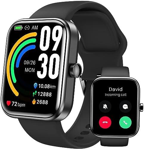 TOZO S3 Smart Watch for Men Women for iPhone&Android, 1.83" Fitness Tracker Bluetooth Call [Answer/Make], IP68 Waterproof Sleep Monitor, 100+ Sport Modes Black