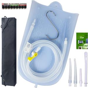 Silicone Enema Bag for Colon Cleanse  2L Silicone Enema Bag with 6.3ft Tubing, 5 Enema Tips and Controllable Flow Valve - Colonic Irrigation Home kit for Coffee and Water Colon Cleanse