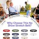 No Show Elastic Belts for Women with Invisible Flat Buckle Stretch Web Strap Belt for Jeans Pants Dresses