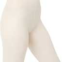 HUE Women's Opaque Tights with Control Top Sheer Rib Chevron Metallic Dotted Backseam Shimmer Diamond, Ivory - Sheer Rib, Medium-Large