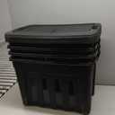 IRIS USA 20 Gallon Heavy Duty Storage Totes with Easy-Grip Handles, 4 Pack - Large Bins with Lids Garage Organizing Tubs, Durable Stackable Utility Containers, Made in USA - Black