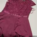 Women's Retro Lace Contrast Chiffon Ruffle Evening Cocktail Dresses, Tea Party Dress for Women 2024 Wedding Dress, Small