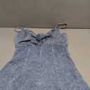 OYOANGLE Women's Vintage Bowknot Spaghetti Strap Denim Romper Sleeveless Wide Leg Jean Short Jumpsuits (Medium)