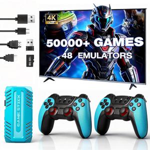 UWDFH Retro Gaming Console, 2026 Gaming Stick Pro, 50000 Games -128GB, 4k HDMI Output, and 2.4GHz Wireless Controller, 48 Classic Emulators, Plug and Play Video Games for TV