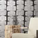 RoomMates RMK12348PL Mid-Century Beads Peel and Stick Wallpaper, Black, White
