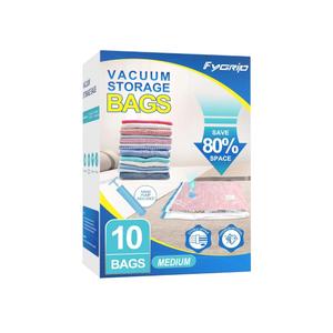 FYGRIP 10 Pack Medium Vacuum Storage Bags with Hand Pump, Plastic Packaging Bags, 80% Space Saver Vacuum Seal Bags for Clothing, Travel Lugggage, Blankets, Comforters FYGRIP 10 Pack Medium Vacuum Storage Bags with Hand Pump, Plastic Packaging Bags, 80% Space Saver Vacuum Seal Bags for Clothing, Travel Lugggage, Blankets, Comforters