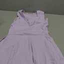 ABOCIW Womens Square Neck Tennis Dress Built in Shorts Pleated Backless Golf Athletic Dress with Pockets (Medium, Purple)